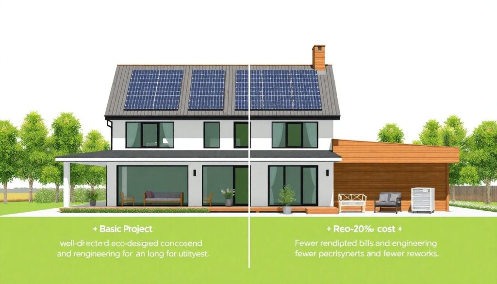 Эко-дизайн и энергосбережение в загородной архитектуре - иллюстрация