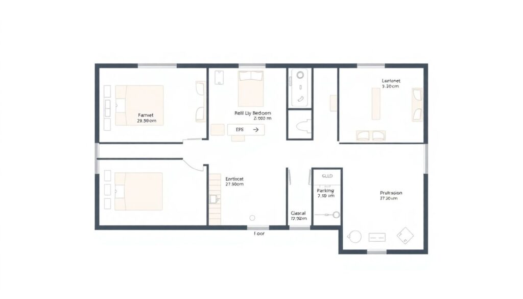 Планирование пространства в большом загородном доме - иллюстрация